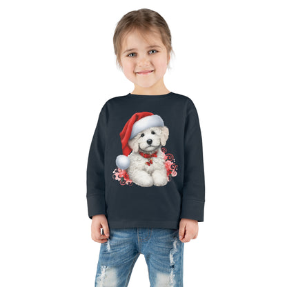 Christmas White Doodle - Toddler Long Sleeve T Shirt