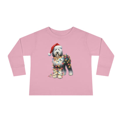 Sheepadoodle Christmas Toddler Long Sleeve T Shirt