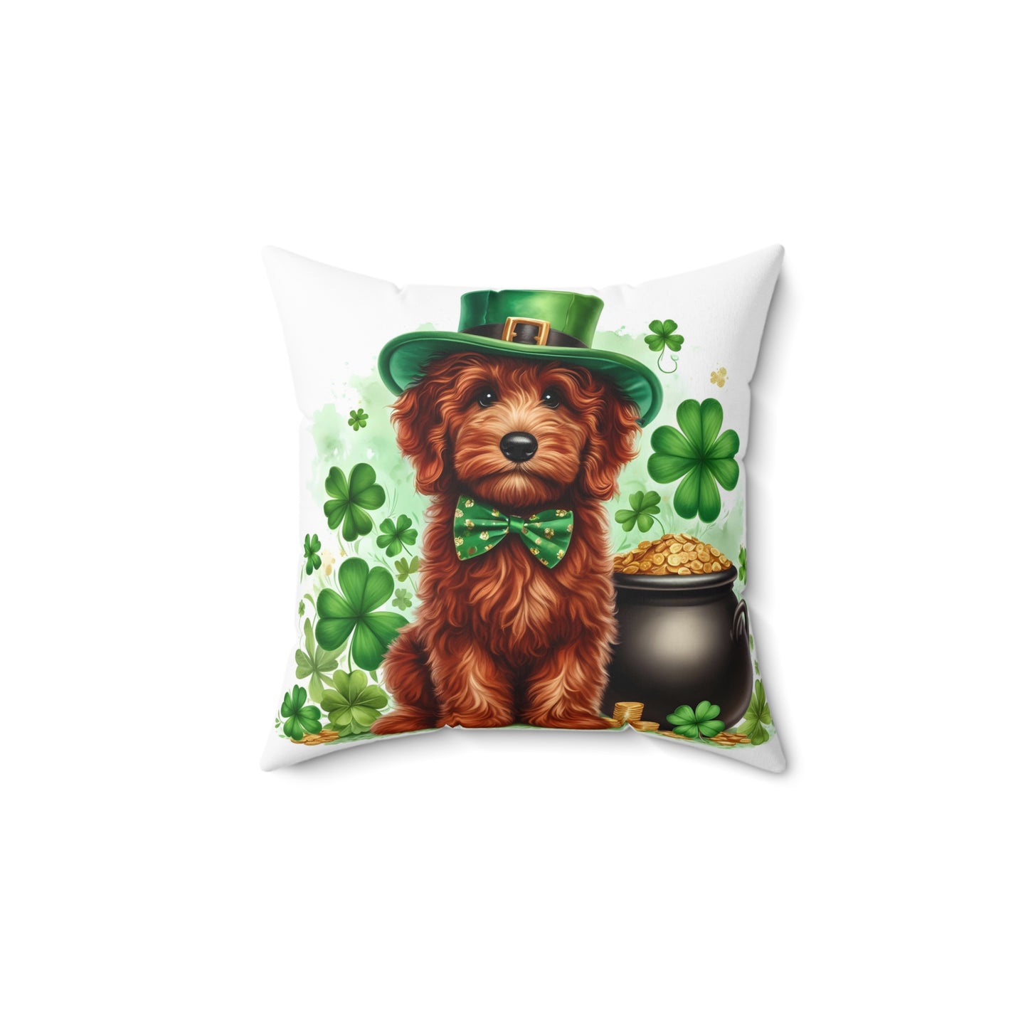 St. Patrick's Day Doodle - Spun Polyester Square Pillow