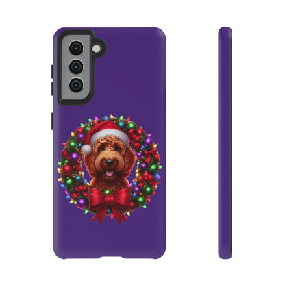 Red Doodle Christmas Wreath - Tough Cases iPhone, Samsung Galaxy & Google Pixel