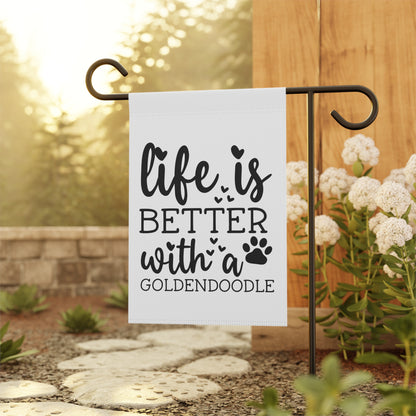 Life is Better Goldendoodle Garden & House Banner