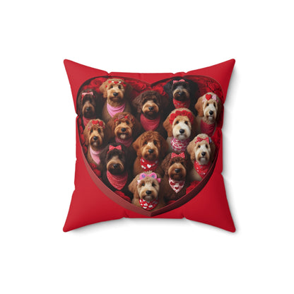 Life is like a box of Doodles - Valentine Spun Polyester Square Pillow