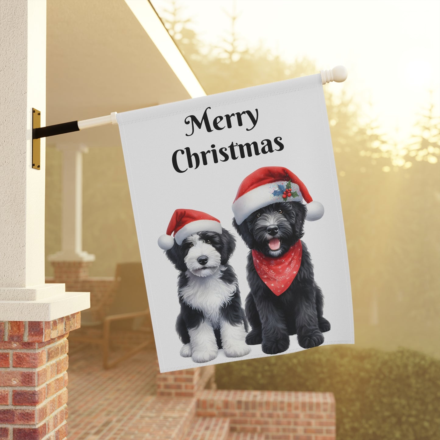 Merry Christmas Doodles Garden & House Banner