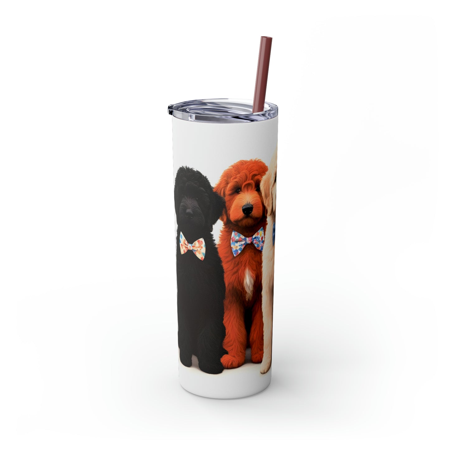 Doodle Dogs Skinny Tumbler with Straw, 20oz