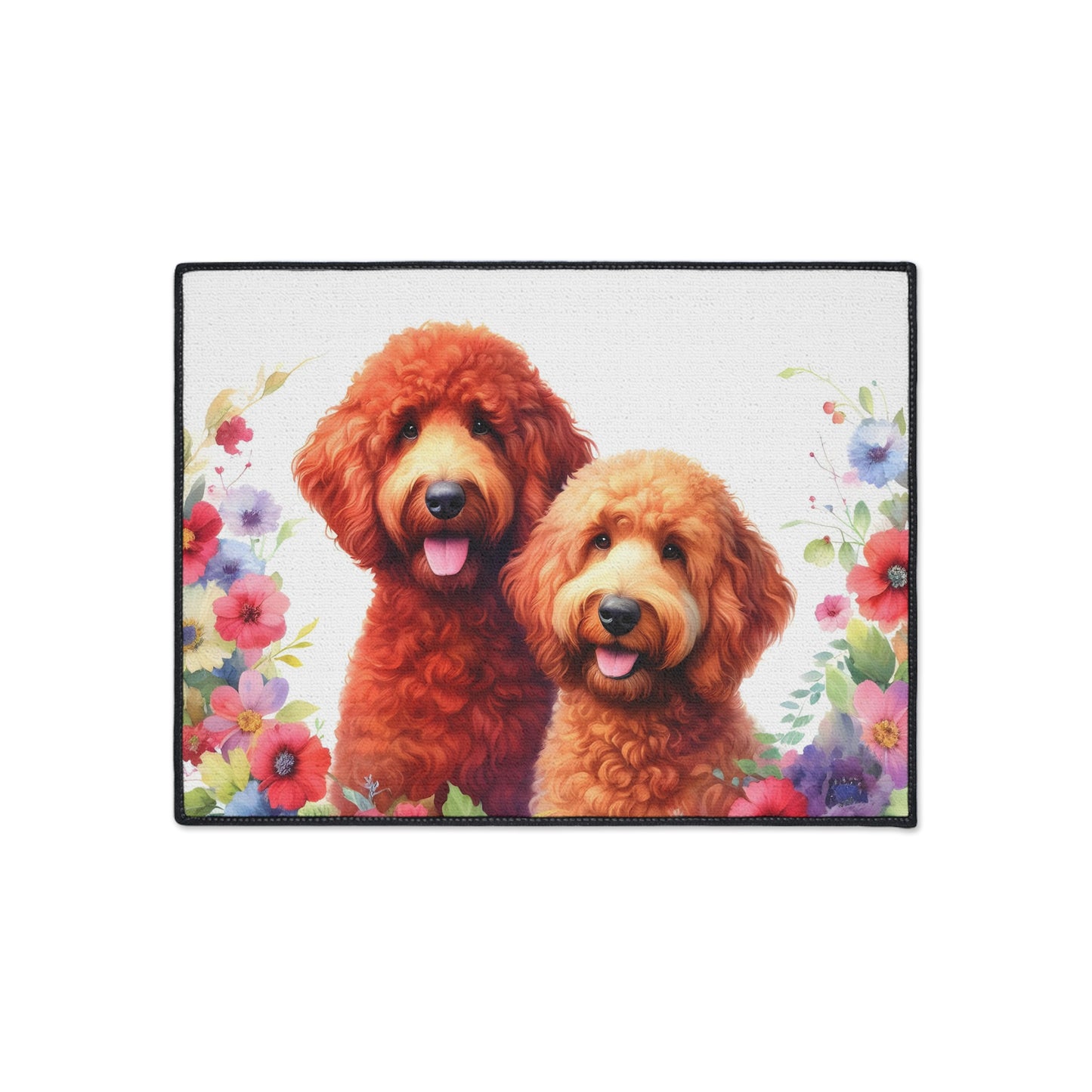 Red Doodles Heavy Duty Floor Mat