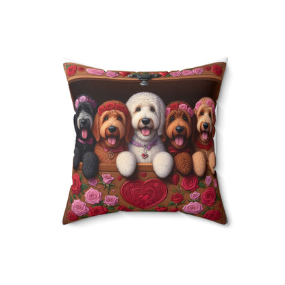 Valentine Doodles - Spun Polyester Square Pillow