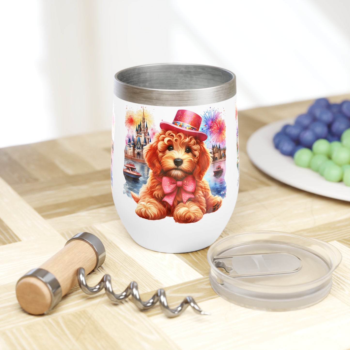 Apricot Doodle Fireworks Celebration - Chill Wine Tumbler