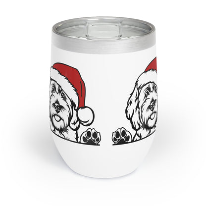 Christmas Hat Doodle Chill Wine Tumbler