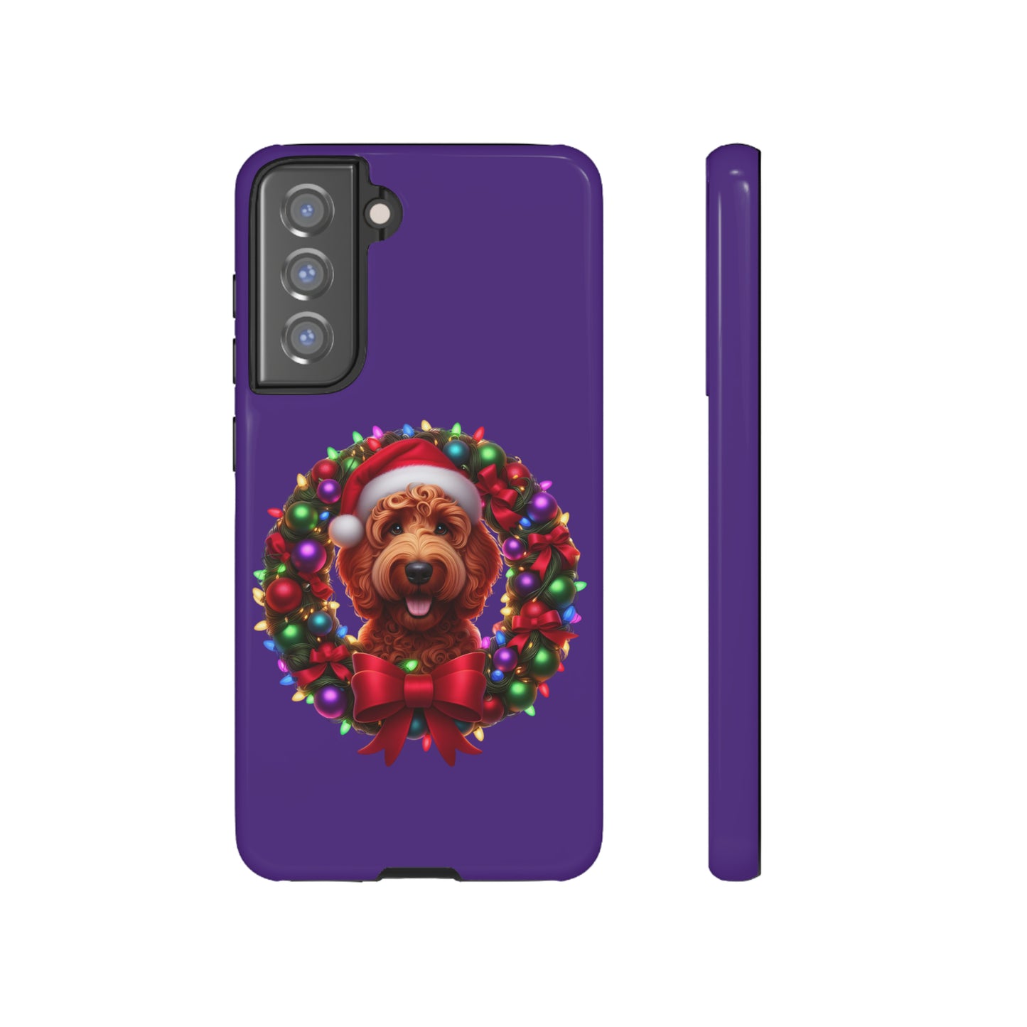 Red Doodle Christmas Wreath - Tough Cases iPhone, Samsung Galaxy & Google Pixel