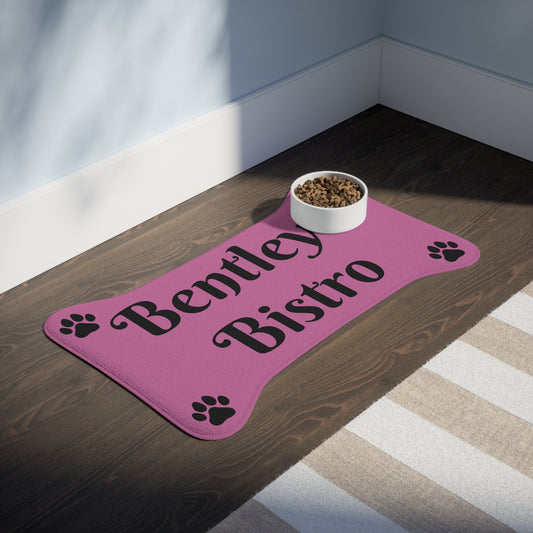 Personalized - Food and Water Bowls Pet Feeding Mats - Pink