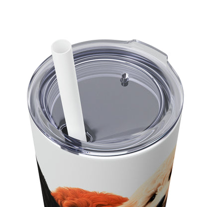 Doodle Dogs Skinny Tumbler with Straw, 20oz