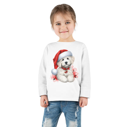 Christmas White Doodle - Toddler Long Sleeve T Shirt