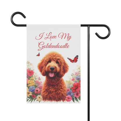 I Love My Goldendoodle Red Garden & House Banner