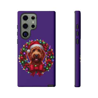 Red Doodle Christmas Wreath - Tough Cases iPhone, Samsung Galaxy & Google Pixel