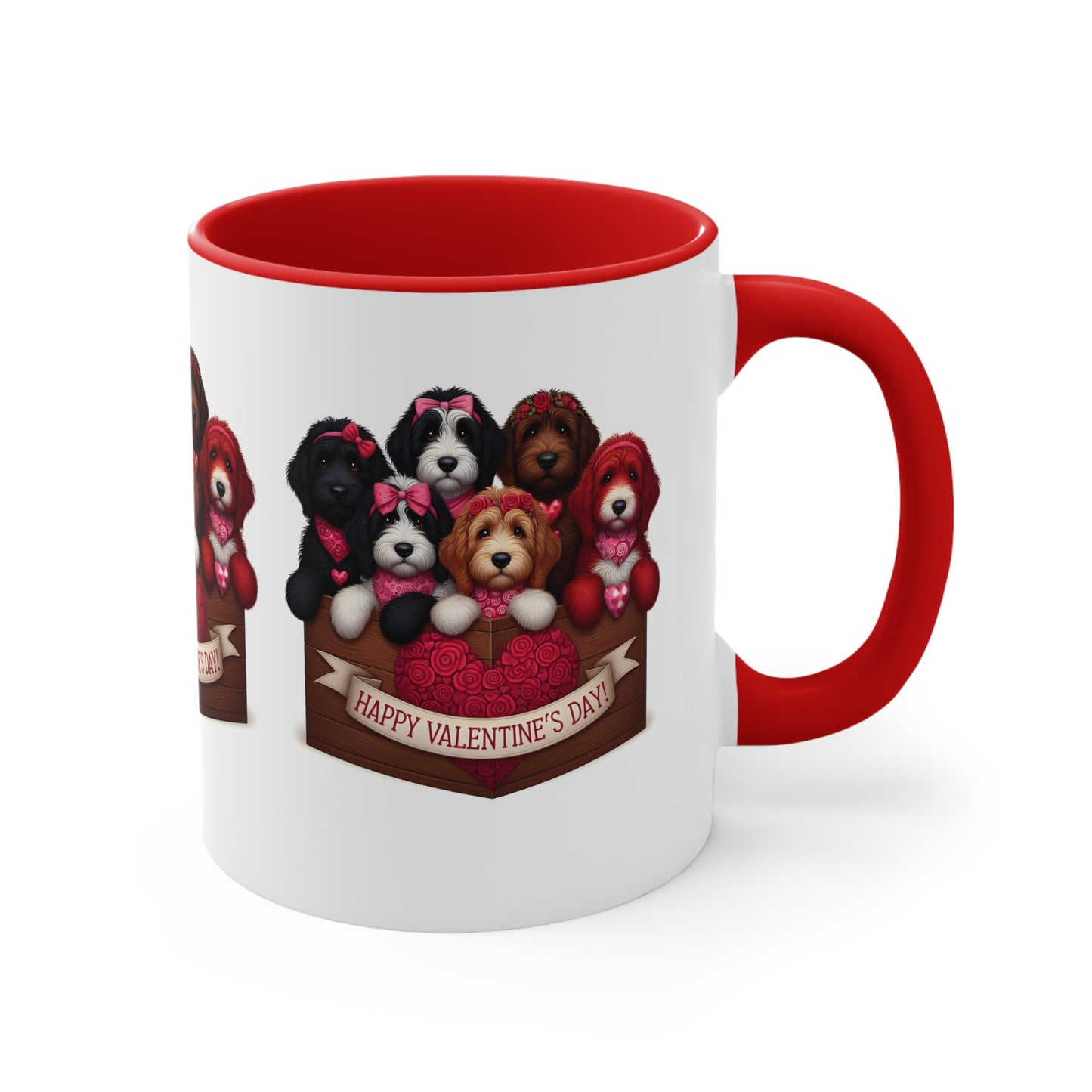 Happy Doodles Valentine's Day - Accent Coffee Mug, 11oz