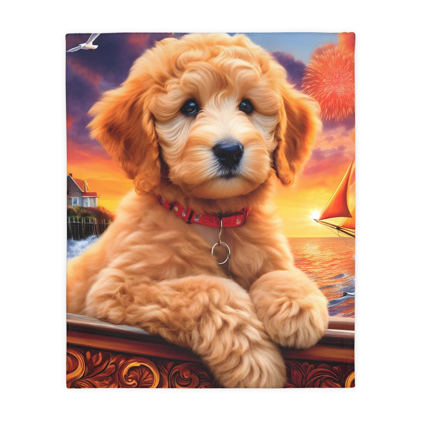 Doodle at Sunset - Velveteen MINKY Blanket (Two-sided print) - Nice!