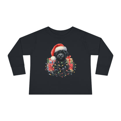 Christmas Black Doodle - Toddler Long Sleeve T Shirt