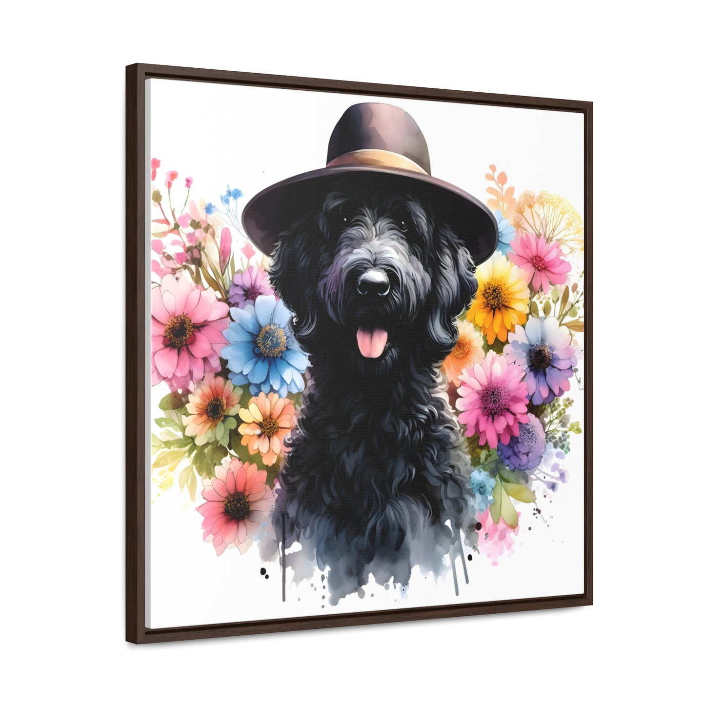 Black Doodle Gallery Canvas Picture - Wooden Square Frame Nice!