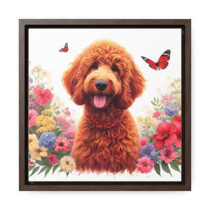 Red Doodle Gallery Canvas Picture - Wooden Square Frame - Nice!