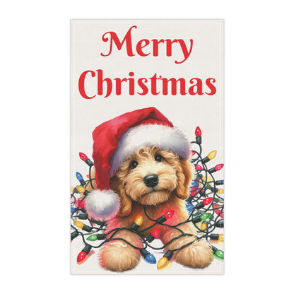 Christmas Doodle Puppy Kitchen Towel