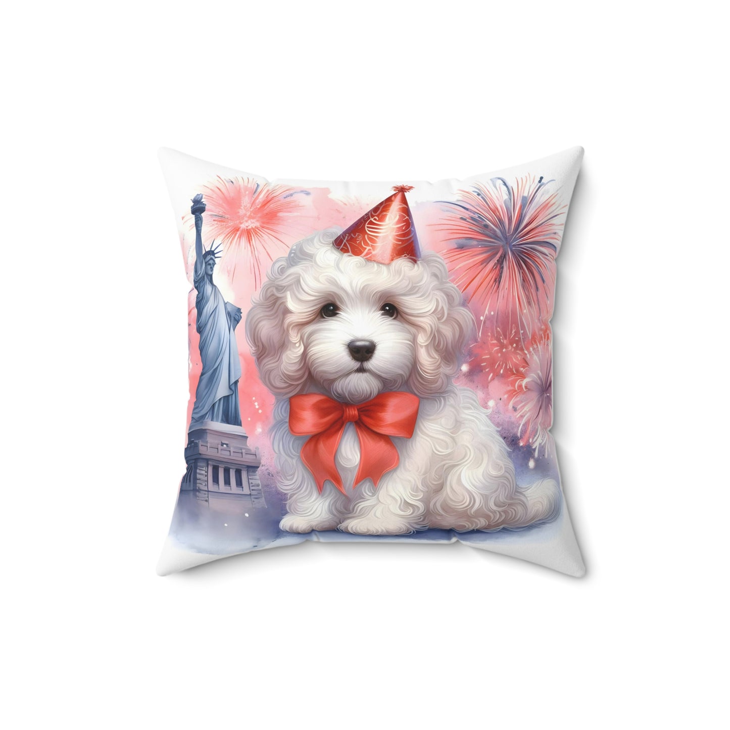 White Doodle Fireworks - Spun Polyester Square Pillow