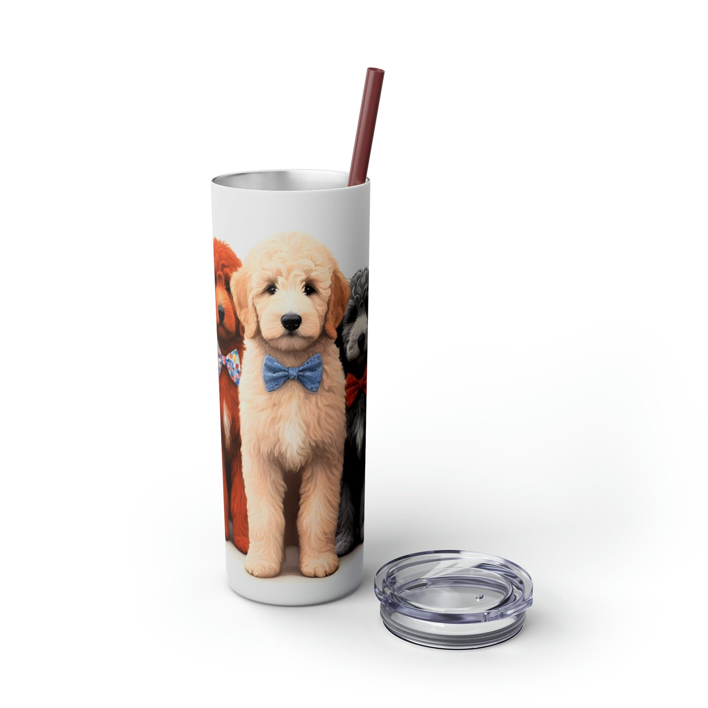 Doodle Dogs Skinny Tumbler with Straw, 20oz