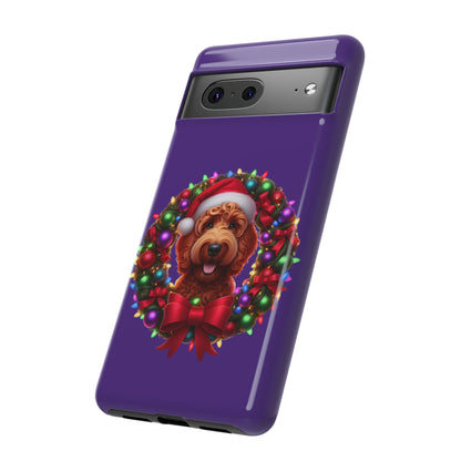 Red Doodle Christmas Wreath - Tough Cases iPhone, Samsung Galaxy & Google Pixel