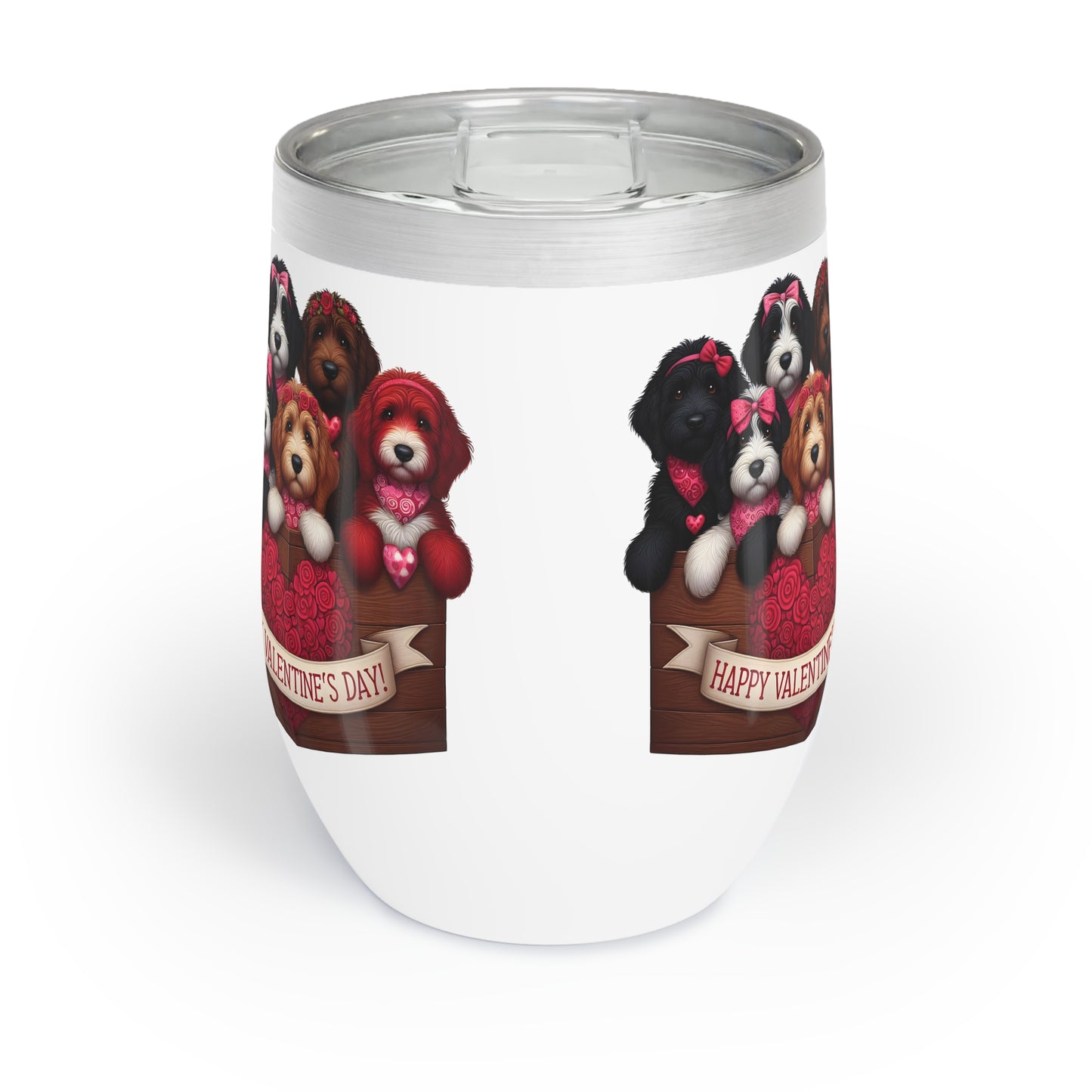 Happy Doodles Valentine - Chill Wine Tumbler