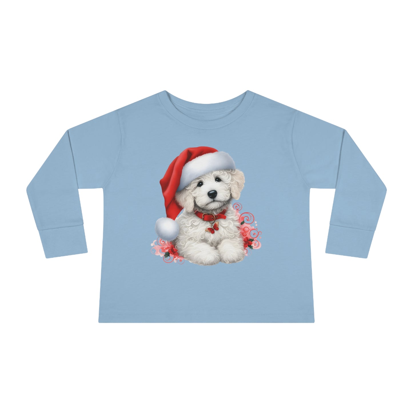 Christmas White Doodle - Toddler Long Sleeve T Shirt