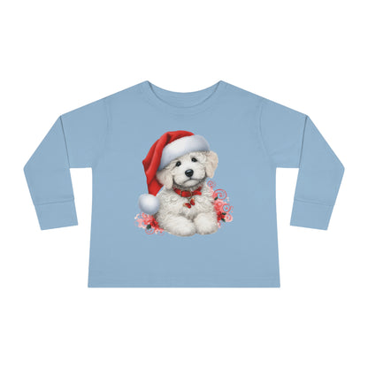 Christmas White Doodle - Toddler Long Sleeve T Shirt