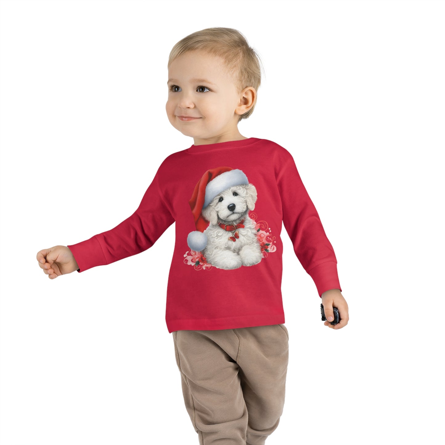 Christmas White Doodle - Toddler Long Sleeve T Shirt