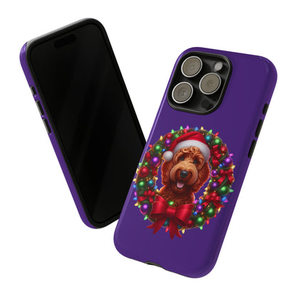 Red Doodle Christmas Wreath - Tough Cases iPhone, Samsung Galaxy & Google Pixel