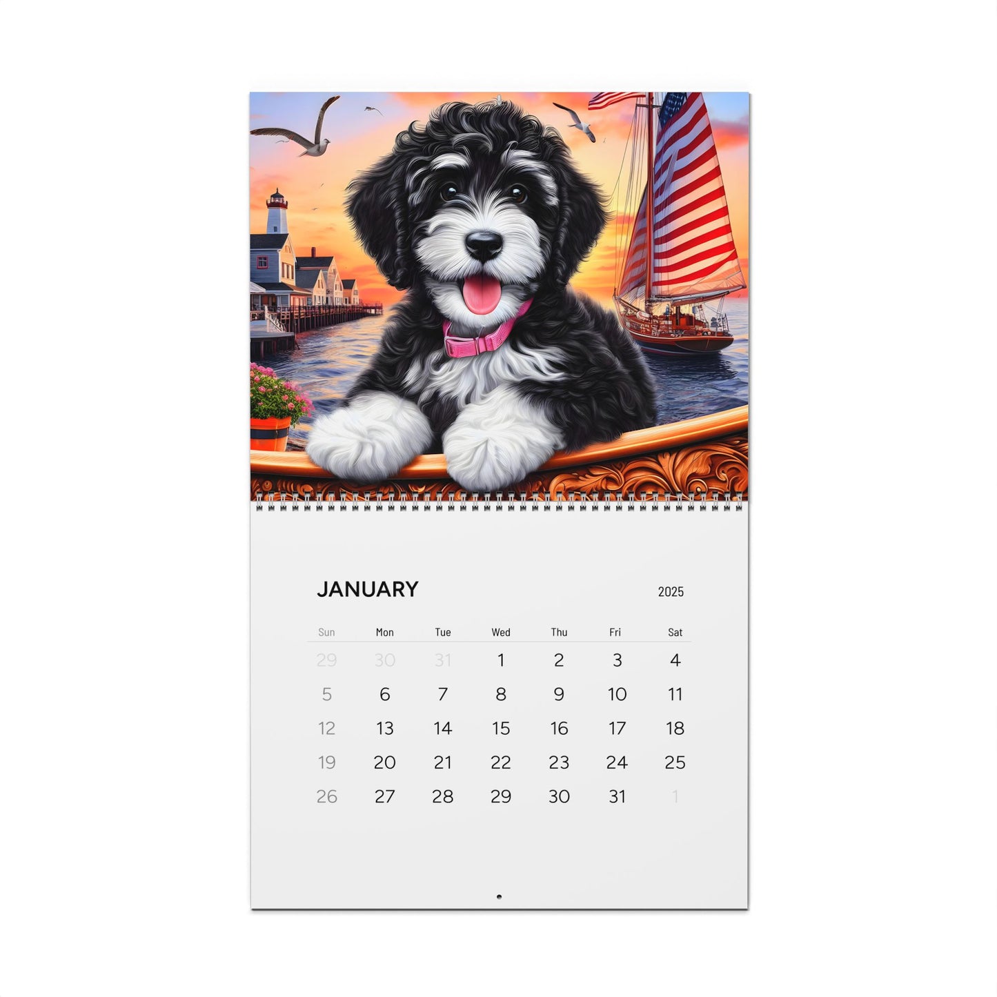 Doodles on a Sailboat - All Year - Wall Calendars (2025)