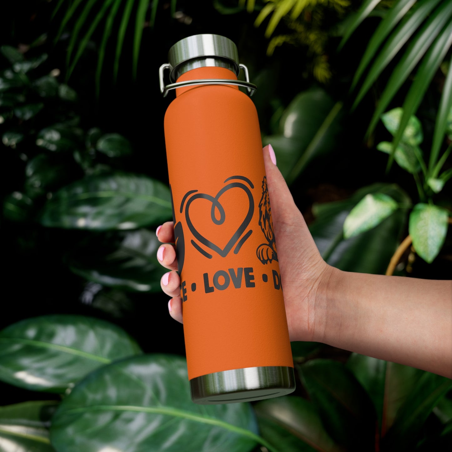 Peace Love Doodle Copper Vacuum Insulated Bottle, 22oz