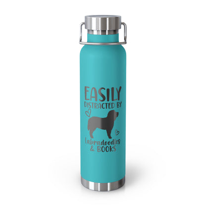 Easily Distracted by Labradoodles & Books Copper Vacuum Insulated Bottle, 22oz