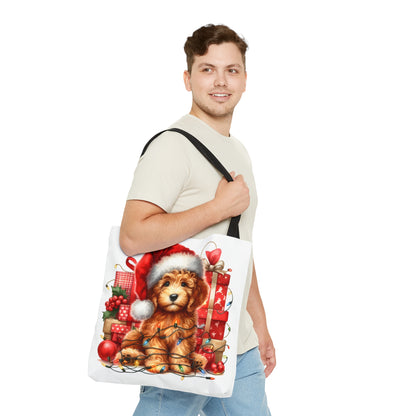 Christmas Doodle Puppy - Tote Bag