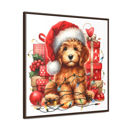 Christmas Lights Doodle - Wooden Gallery Canvas - Square Frame - Nice!