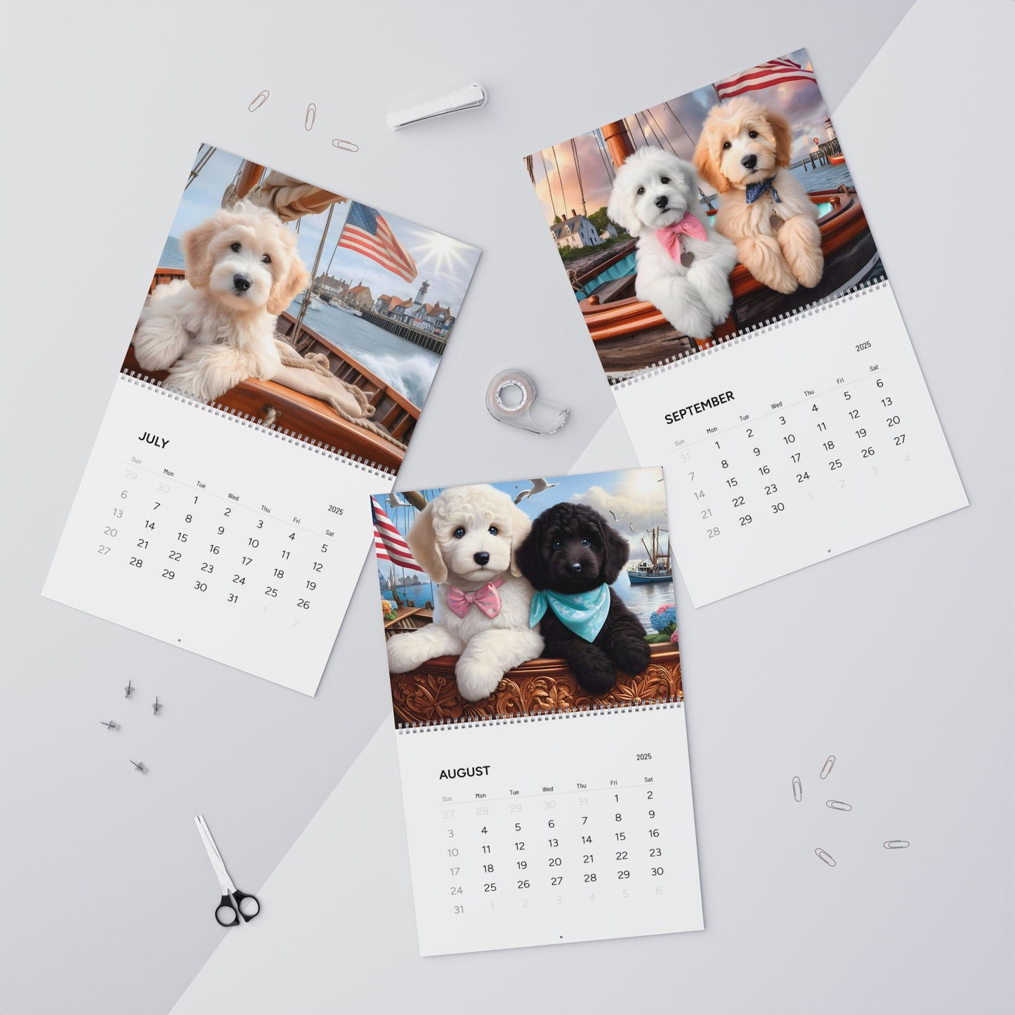 Doodles on a Sailboat - All Year - Wall Calendars (2025)