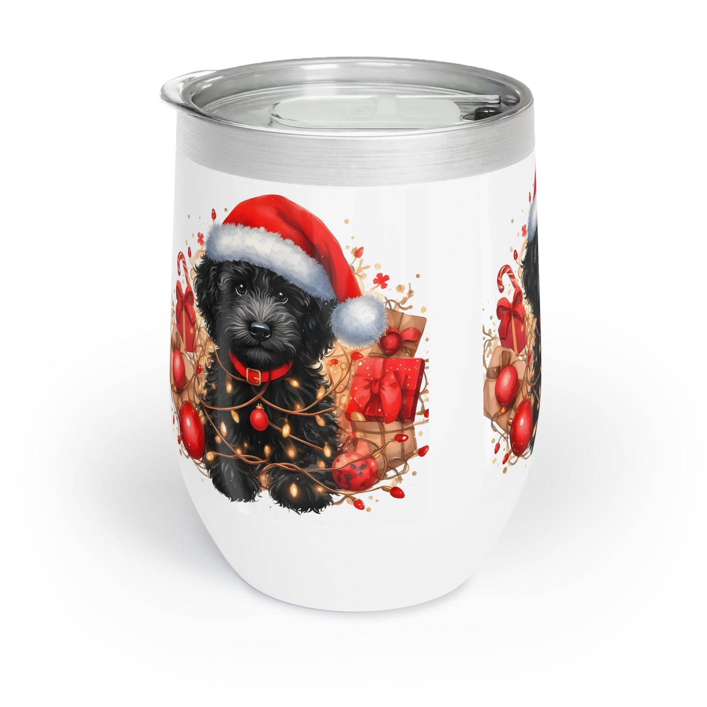 Christmas Black Doodle - Chill Wine Tumbler