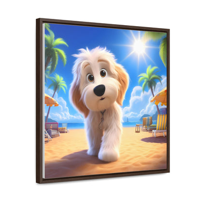 Cute Doodle Cartoon Inspired - Wooden Gallery Canvas Picture - Square Frame - Nice!