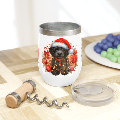 Christmas Black Doodle - Chill Wine Tumbler