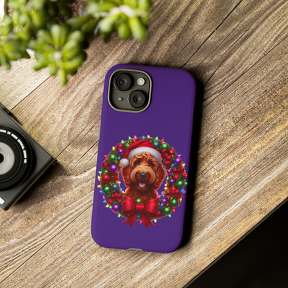 Red Doodle Christmas Wreath - Tough Cases iPhone, Samsung Galaxy & Google Pixel