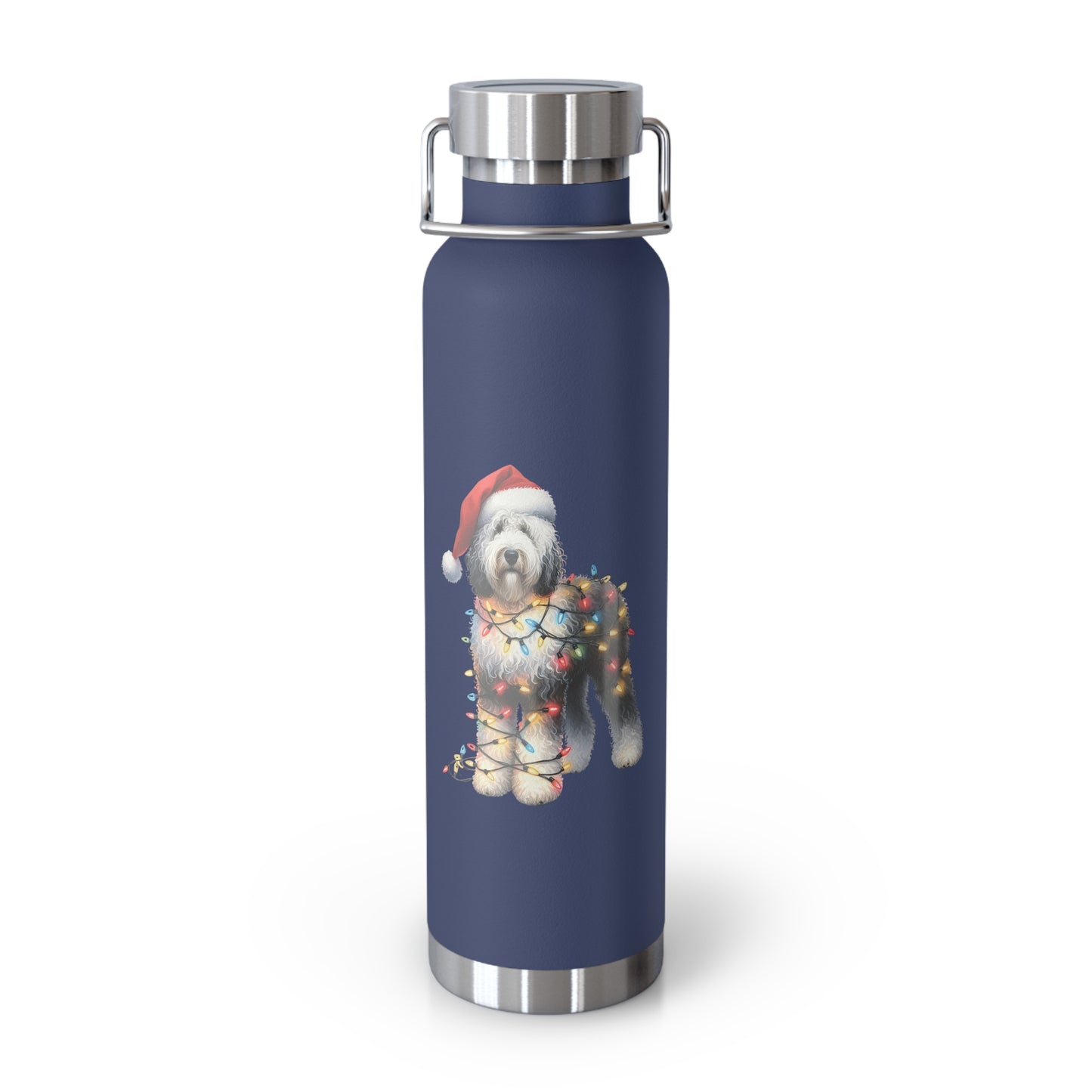 Sheepadoodle Christmas Copper Vacuum Insulated Bottle, 22oz