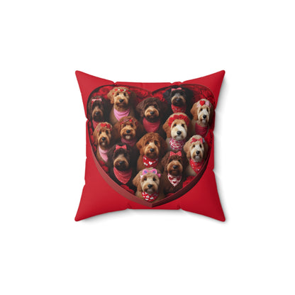 Life is like a box of Doodles - Valentine Spun Polyester Square Pillow