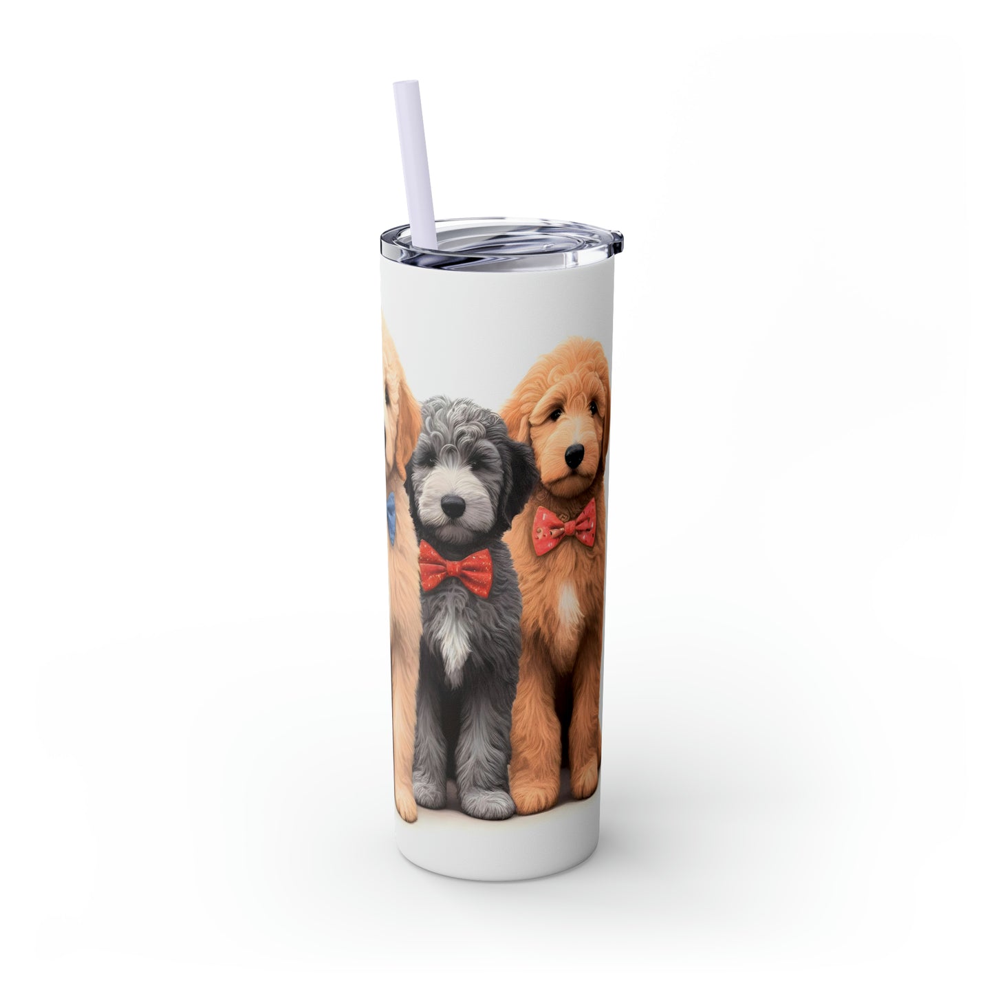 Doodle Dogs Skinny Tumbler with Straw, 20oz