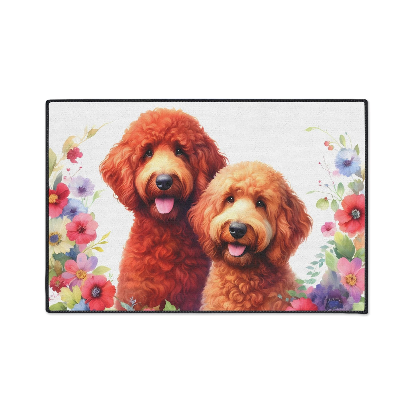 Red Doodles Heavy Duty Floor Mat