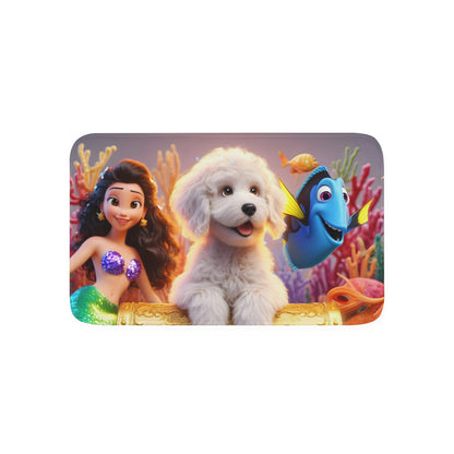 Doodle Mermaid Underwater Memory Foam Bath Mat