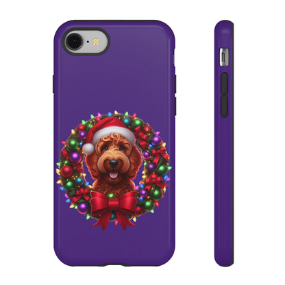 Red Doodle Christmas Wreath - Tough Cases iPhone, Samsung Galaxy & Google Pixel