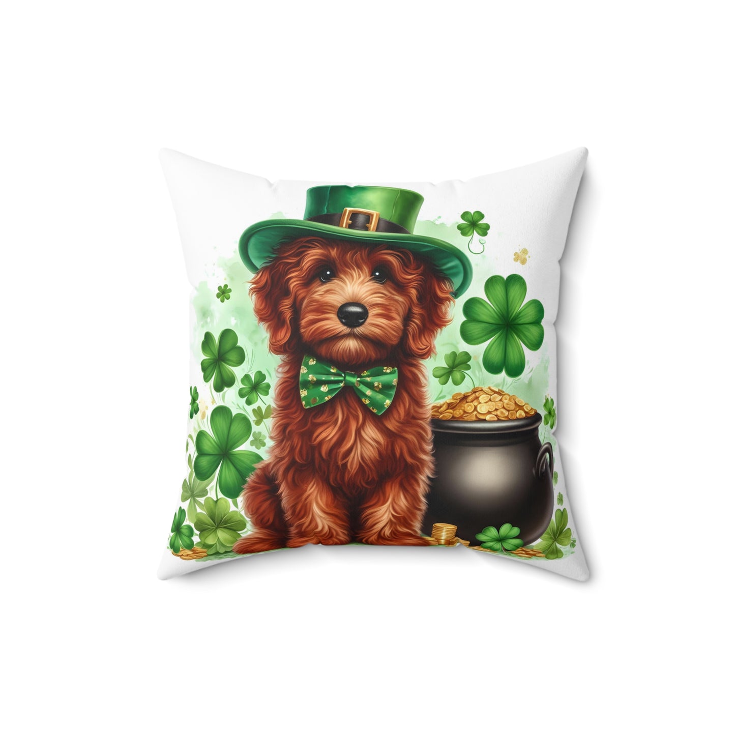 St. Patrick's Day Doodle - Spun Polyester Square Pillow