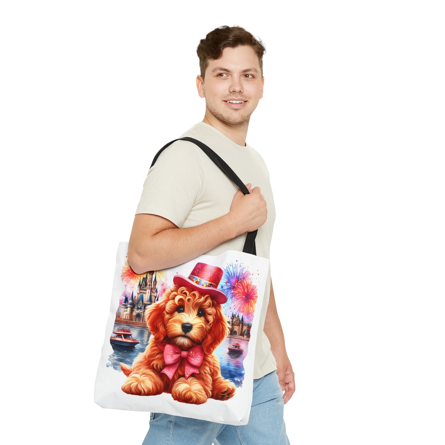 Apricot Doodle Fireworks Celebration - Tote Bag